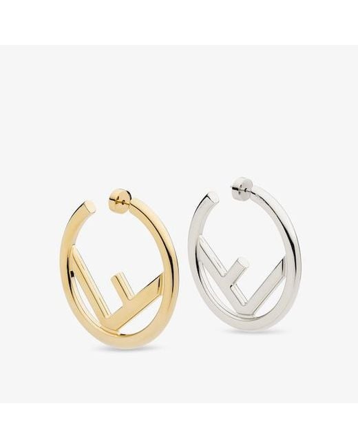 Fendi Women's Metallic F Is Earrings