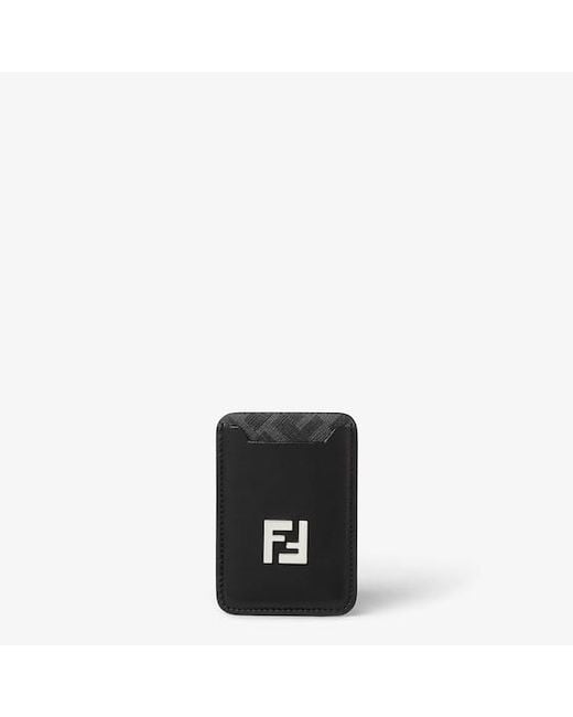 Fendi Black Ff Squared Magsafe Card Holder for men
