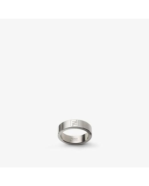 Fendi Metallic Ff Ring for men