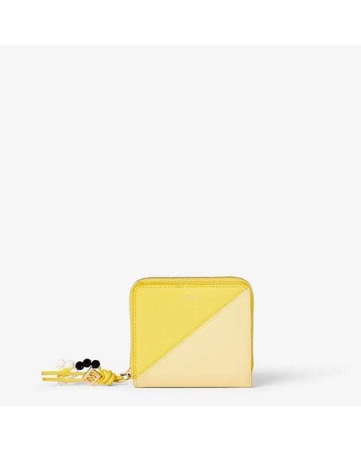 Fendi Yellow Ff Diamonds Bifold Small