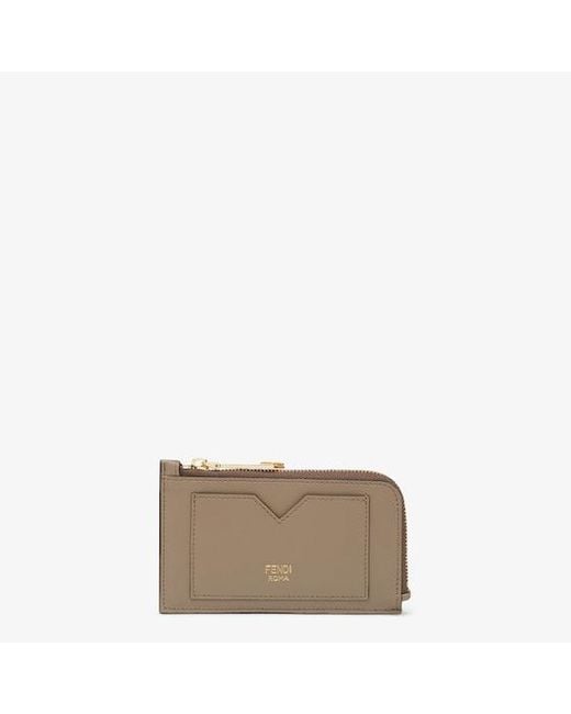 Fendi Gray Ff Diamonds Card Case