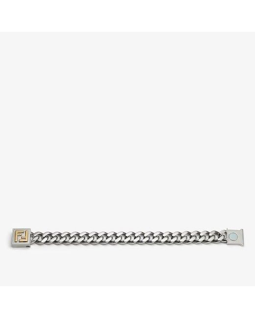 Fendi White Ff Bracelet for men