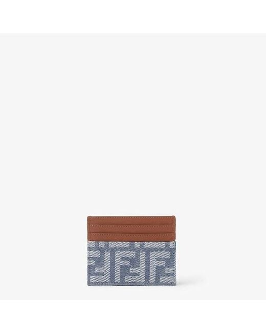 Fendi Blue Baguette Card Case