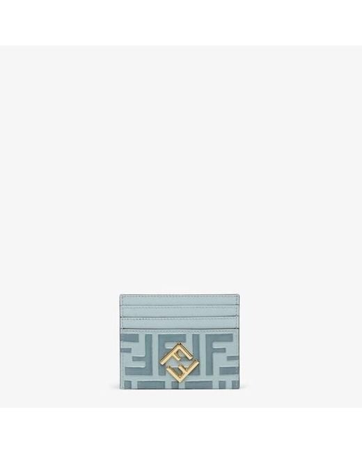 Fendi Blue Ff Diamonds Card Case