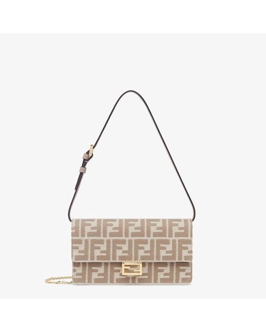 Fendi Natural Wallet On Chain Baguette