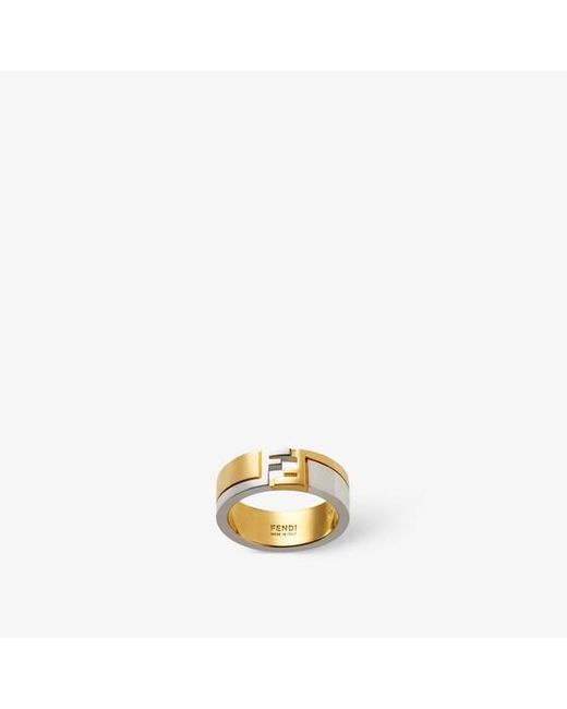 Fendi Metallic Ff Cube Ring for men