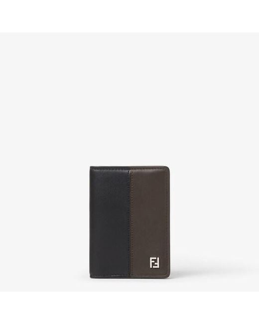 Fendi Black Ff Double Card Holder for men