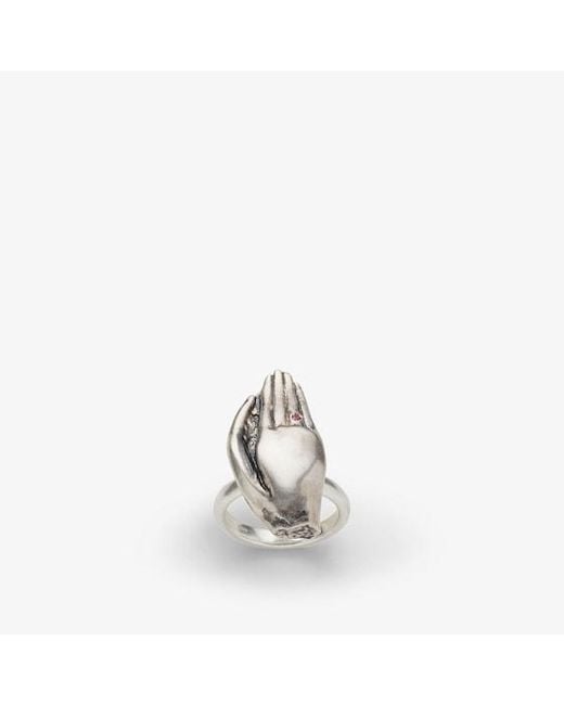 Fendi White Mano Ring