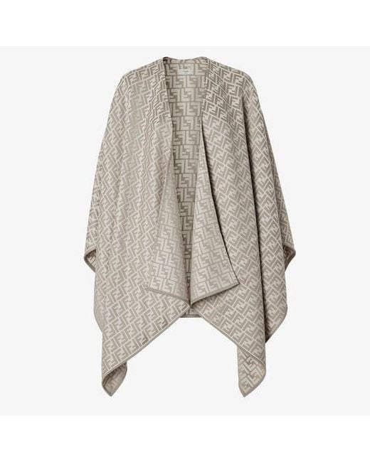 Fendi Gray Poncho