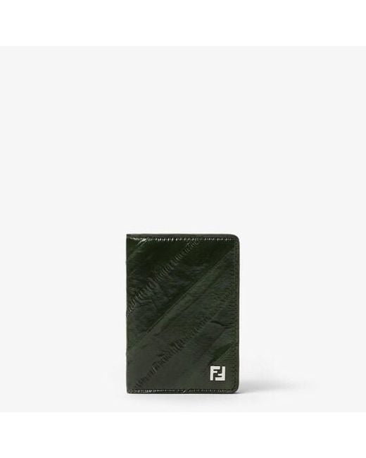 Fendi Green Ff Squared Card Holder for men