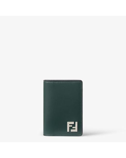 Fendi Green Ff Squared Card Holder for men
