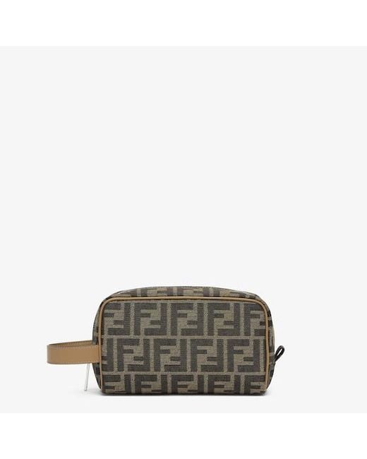Fendi Green Small Ff Jacquard Toiletry Case for men