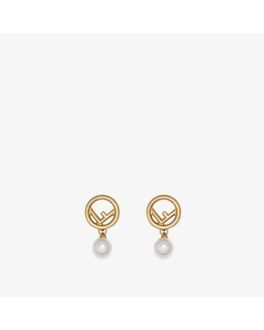 Fendi Metallic F Is Earrings