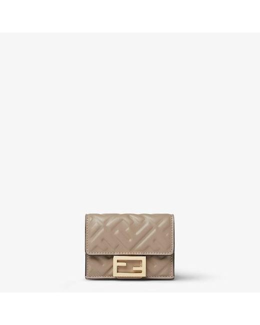 Fendi Gray Baguette Micro Trifold