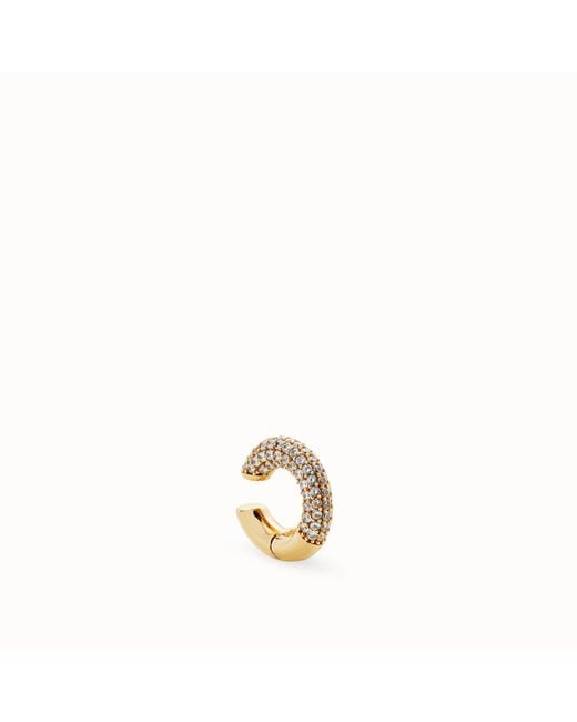 Fendi Small Cubic Zirconia Ear Cuff in Soft Gold/ Crystal (Metallic) Lyst