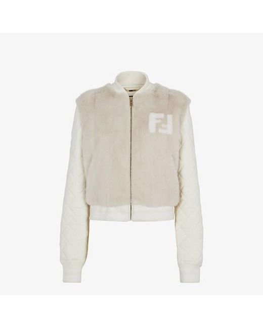 Fendi White Bomber Jacket