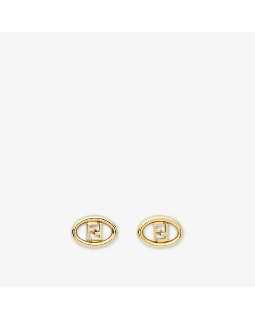 Fendi Metallic Orbit Stud Earrings