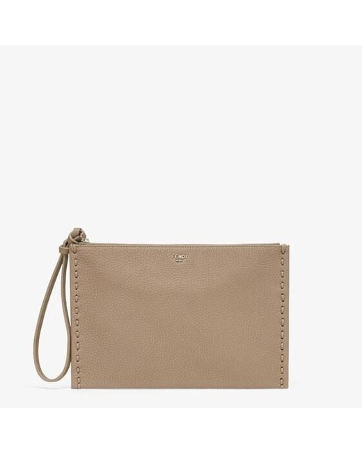 Fendi Brown Peekaboo Flat Pouch