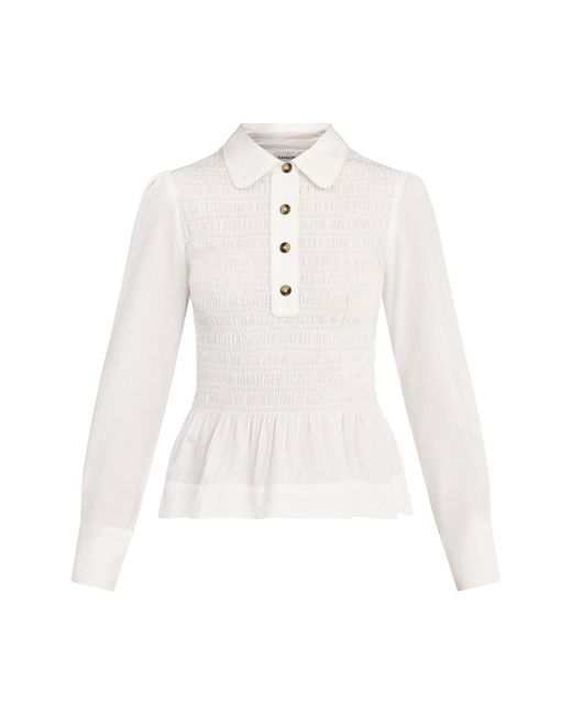Damson Madder White Hazel Shirred Shirt