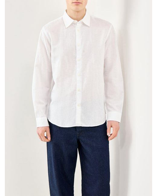 SELECTED White Blend Long Sleeve Shirt for men