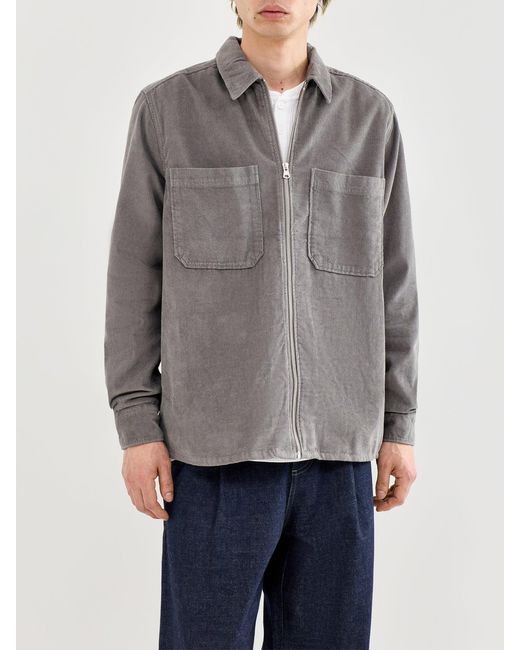 Only & Sons Gray Alp Cord Shirt Jacket for men