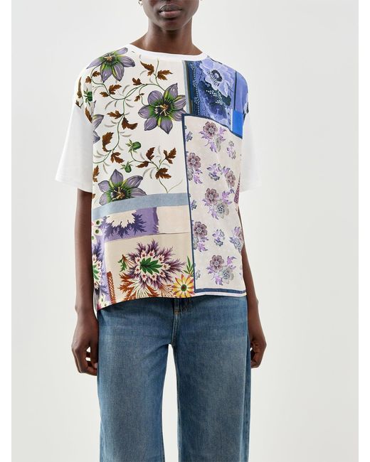 Weekend by Maxmara White Pampas Patchwork Print T-Shirt