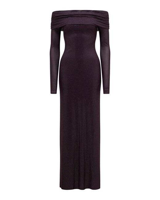 Forever New Purple Effie Bardot Neck Maxi Dress
