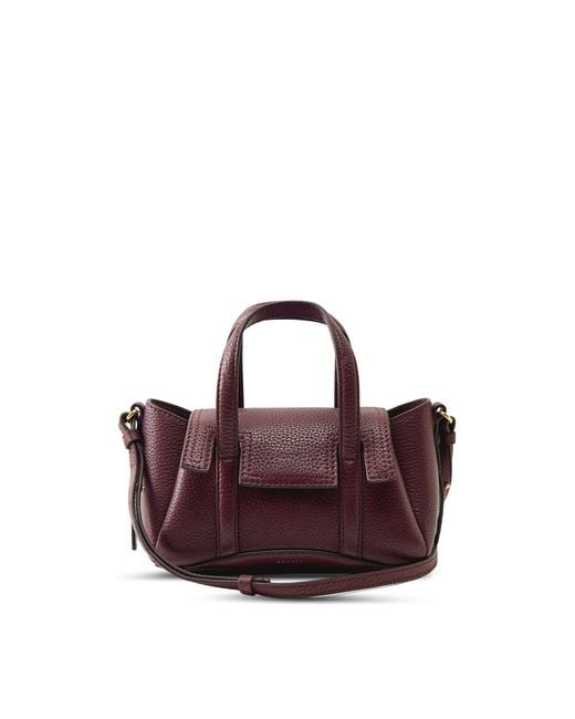Radley Purple Chancery Small Flapover Grab Burgundy Bag