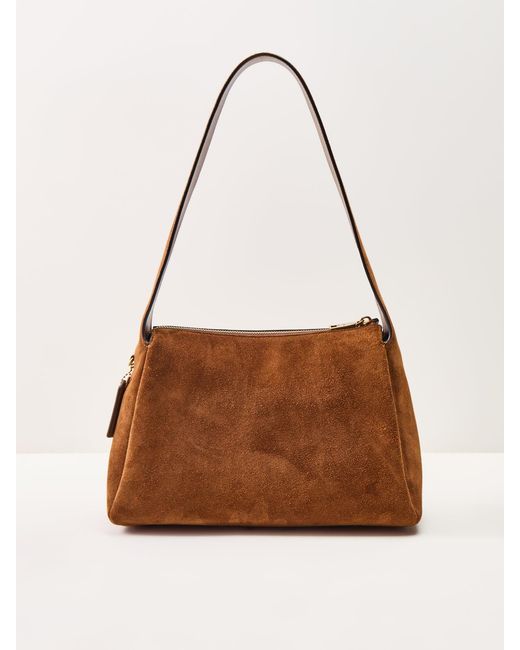 COACH Brown Lola Suede Shoulder Bag Warm