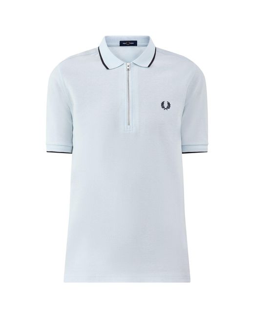 Fred Perry Blue Crepe Pique Polo Shirt for men