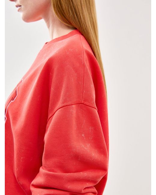Ganni Red Isoli Cherry Wash Effect Sweatshirt