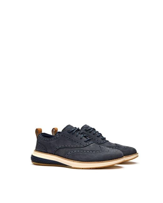 Cole Haan Blue Original Grand Energy Weave Wingtip Shoes for men