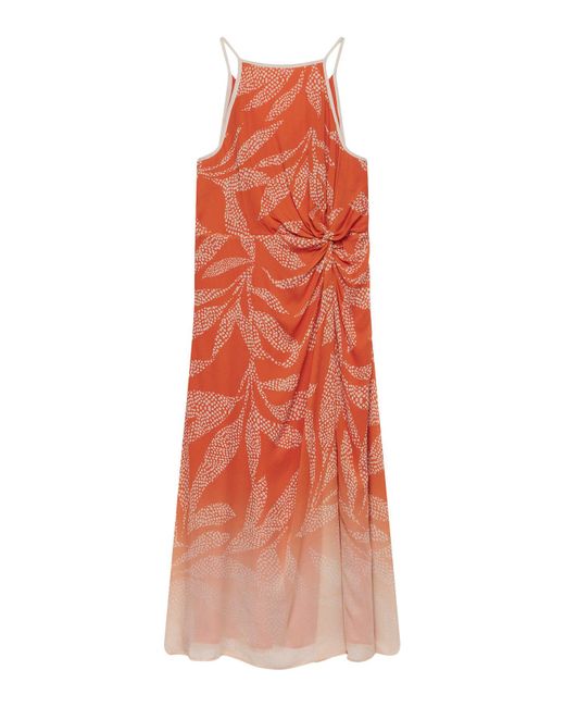 mint velvet orange spotted square neck top