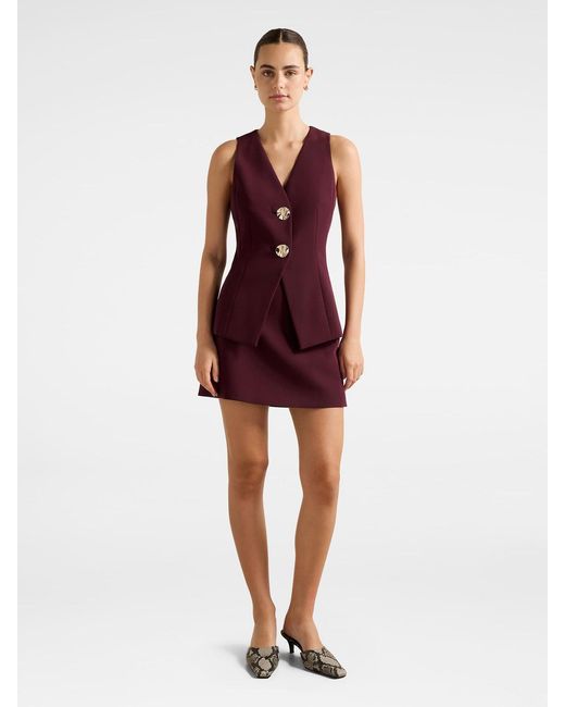 Forever New Red Lee A Line Mini Skirt Cherry