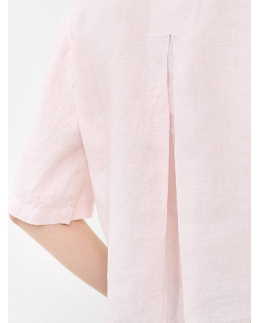 Eileen Fisher Pink Classic Collar Elbow Sleeve Shirt