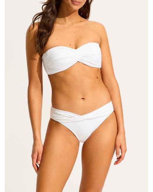 Seafolly White Collective Twist Bandeau Bikini Top