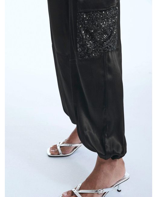 James Lakeland Black Sequin Pocket Trousers