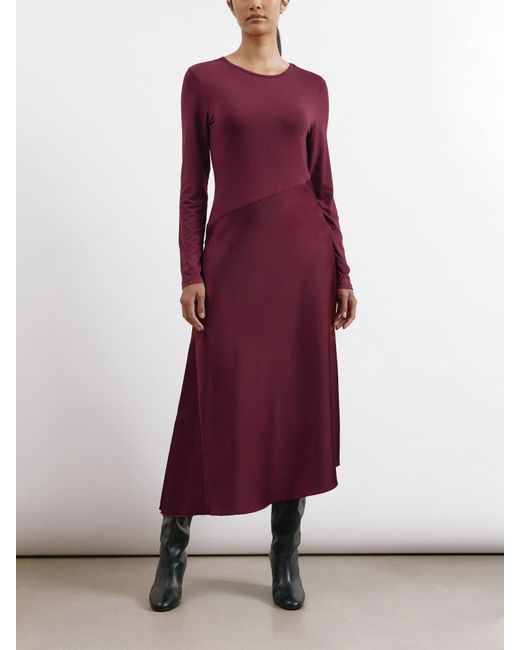 Albaray Purple Satin & Jersey Asymmetric Dress