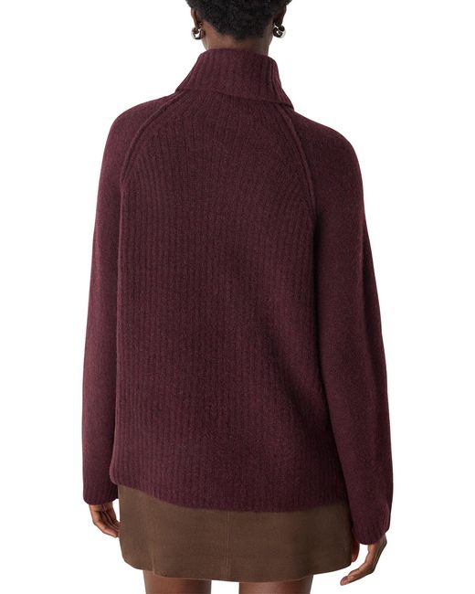 Whistles Purple Roll Neck Mix Jumper