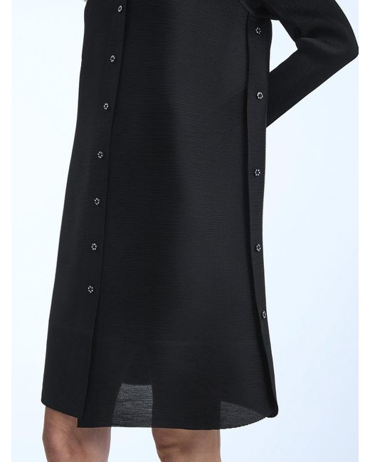 James Lakeland Black Pleated Short Shirt Dress
