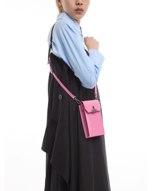 Vivienne Westwood Pink Women's Shiny Phone Bag