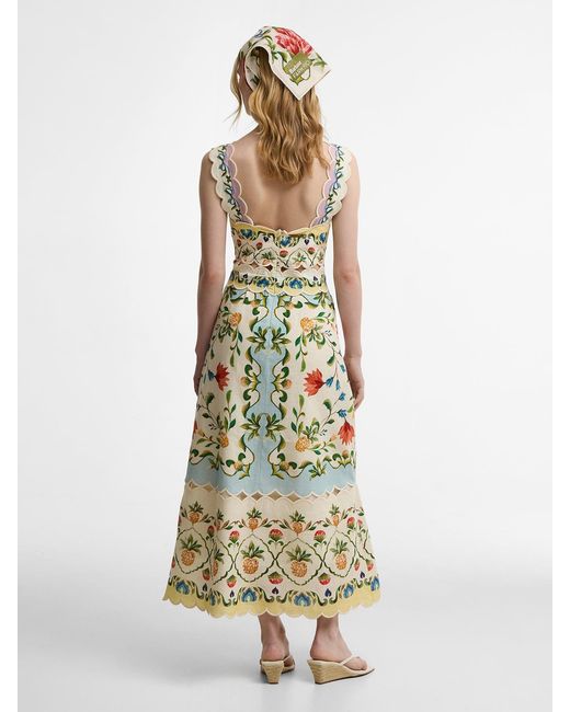 Barbour Metallic X Farm Rio Petal Dress Cream
