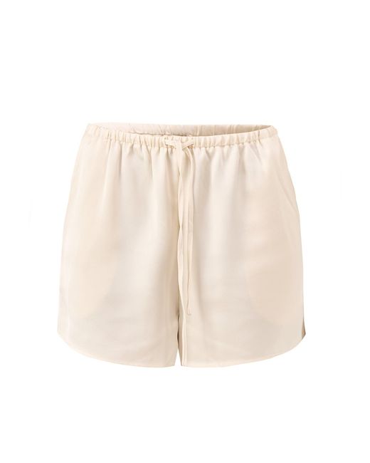 Pretty Lavish Natural Breya Drawstring Shorts Cream