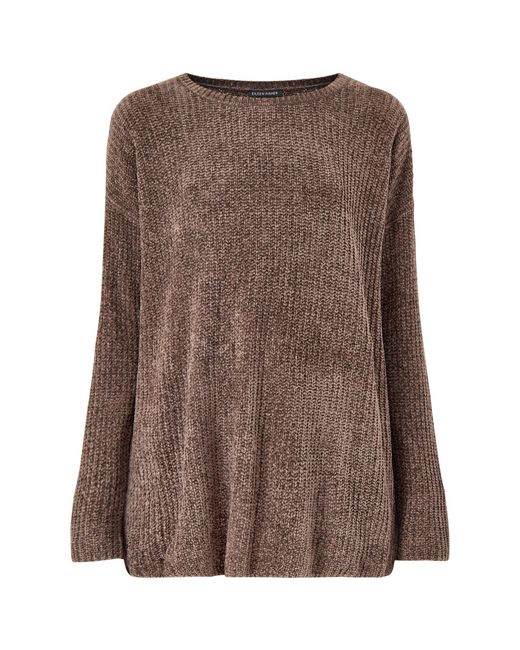 Eileen Fisher Brown Jewel Neck Sweater