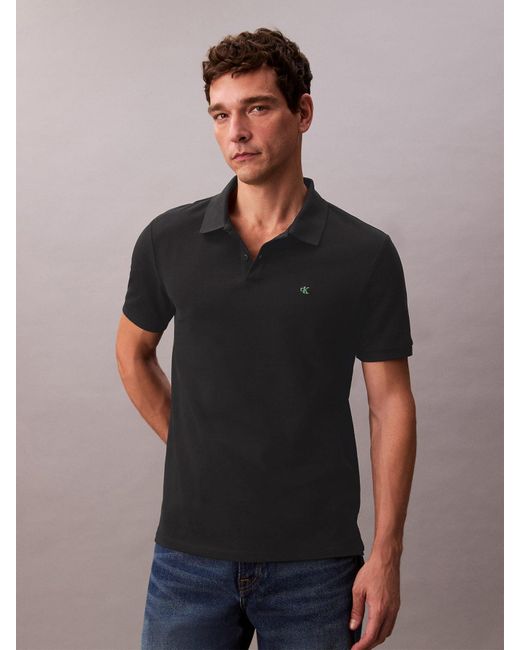 Calvin Klein Black Pique Classic Polo Shirt for men