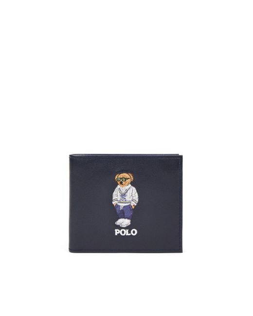 Polo Ralph Lauren Blue Billfold- Bear Wallet-Medium for men