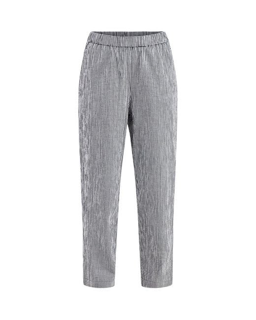 Eileen Fisher Gray High Waisted Tapered Ankle Trousers Print