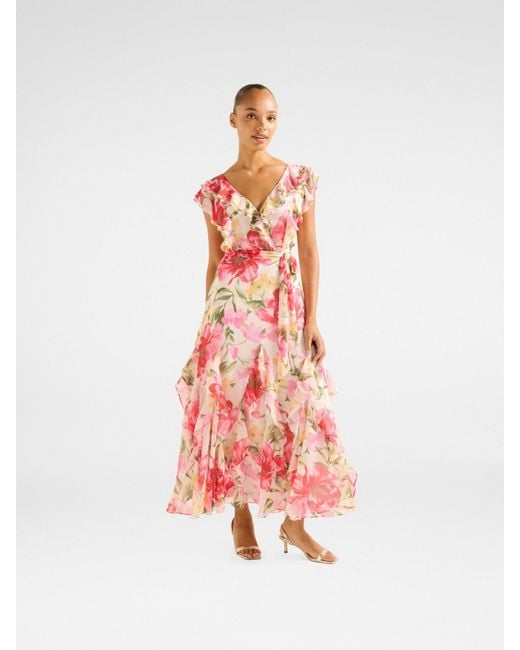 Forever New Pink Naya Ruffle Midi Dress