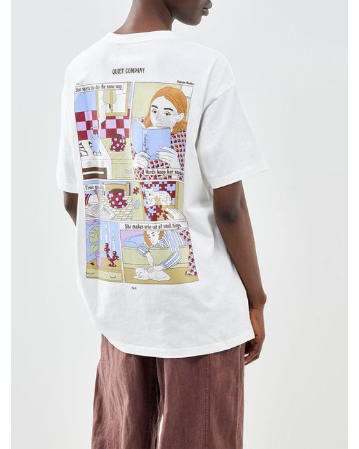 Damson Madder White Quiet Company Graphic T-Shirt