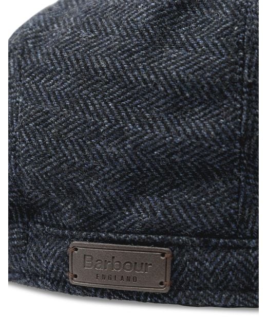 Barbour Blue Barlow Flat Cap for men